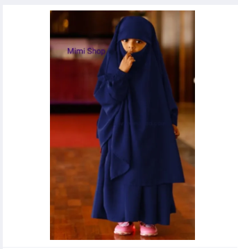 Khimar Borka adjusted niqab hijab full set Dubai cherry baby 4-10 years girls